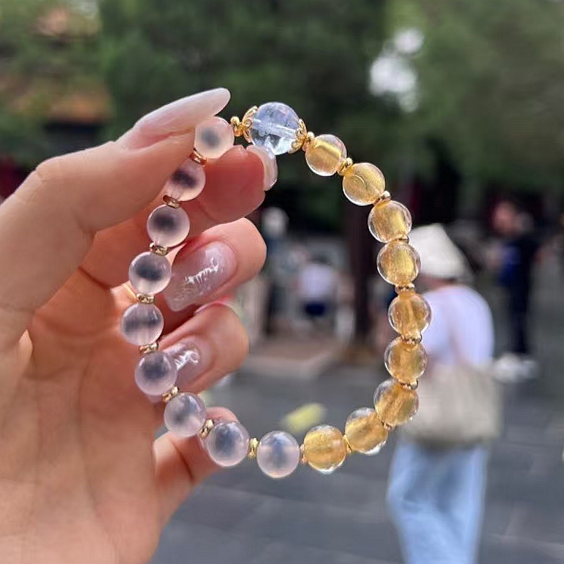 北京景区同款半糖糖心玛瑙手链