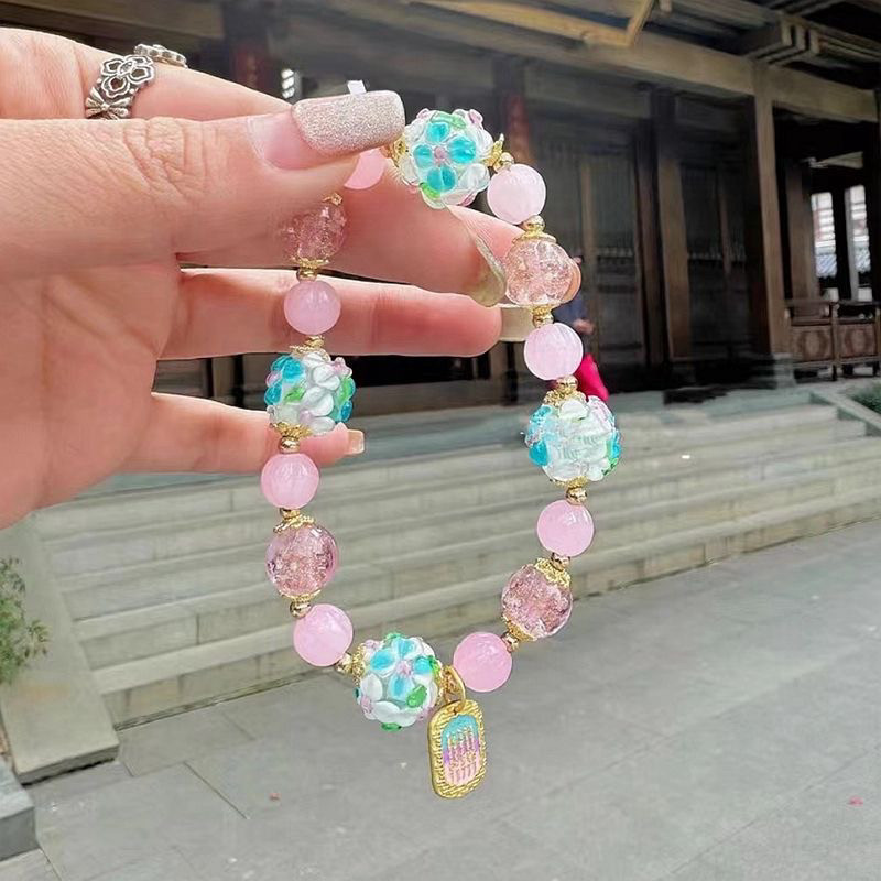 杭州香积积繁花似锦琉璃花朵手串扎基拉姆五条经多巴胺显白手链
