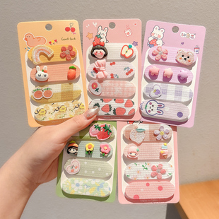 女童夏季 碎发不伤发整理神器宝宝刘海贴儿童魔术贴后脑勺发卡头饰