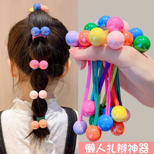 多巴胺儿童头绳高弹力扎头发发圈女童不伤发皮筋女孩球球发绳头饰