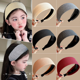 儿童针织宽边发箍女童高级感洋气时尚 头箍女孩日常外戴高颅顶发卡