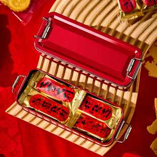 新年曲奇饼干包装盒凤梨酥雪花太妃牛轧糖高档烘焙糕点马口铁盒