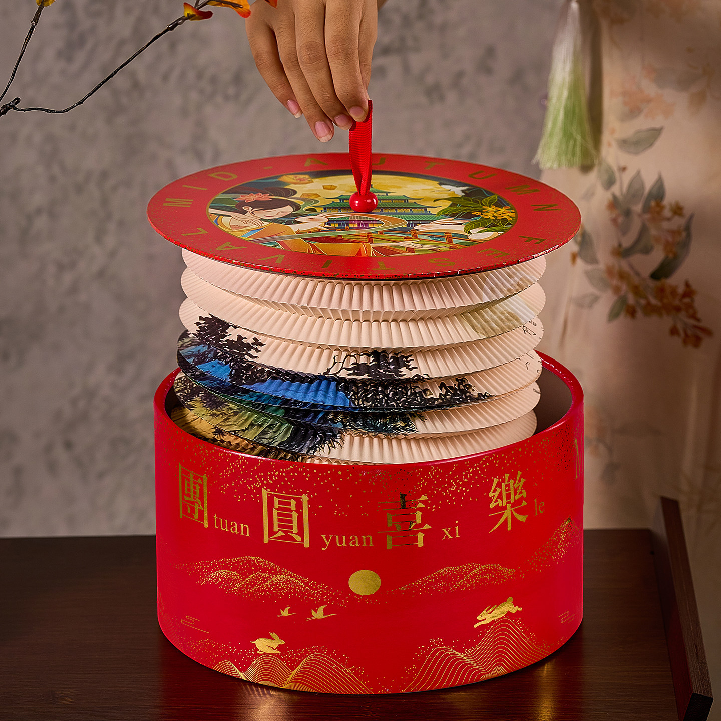 2026新年8粒灯笼月饼盒抱抱桶高端礼盒糖果饼干蛋黄酥礼品盒高档