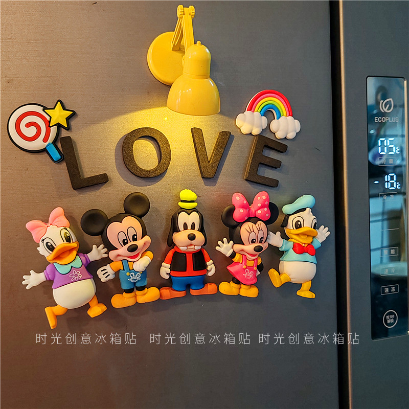 可爱老鼠米奇冰箱贴磁贴创意3d立体卡通动漫防盗门洞洞板磁铁装饰