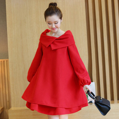 大码孕妇装新娘宽松毛呢结婚礼服