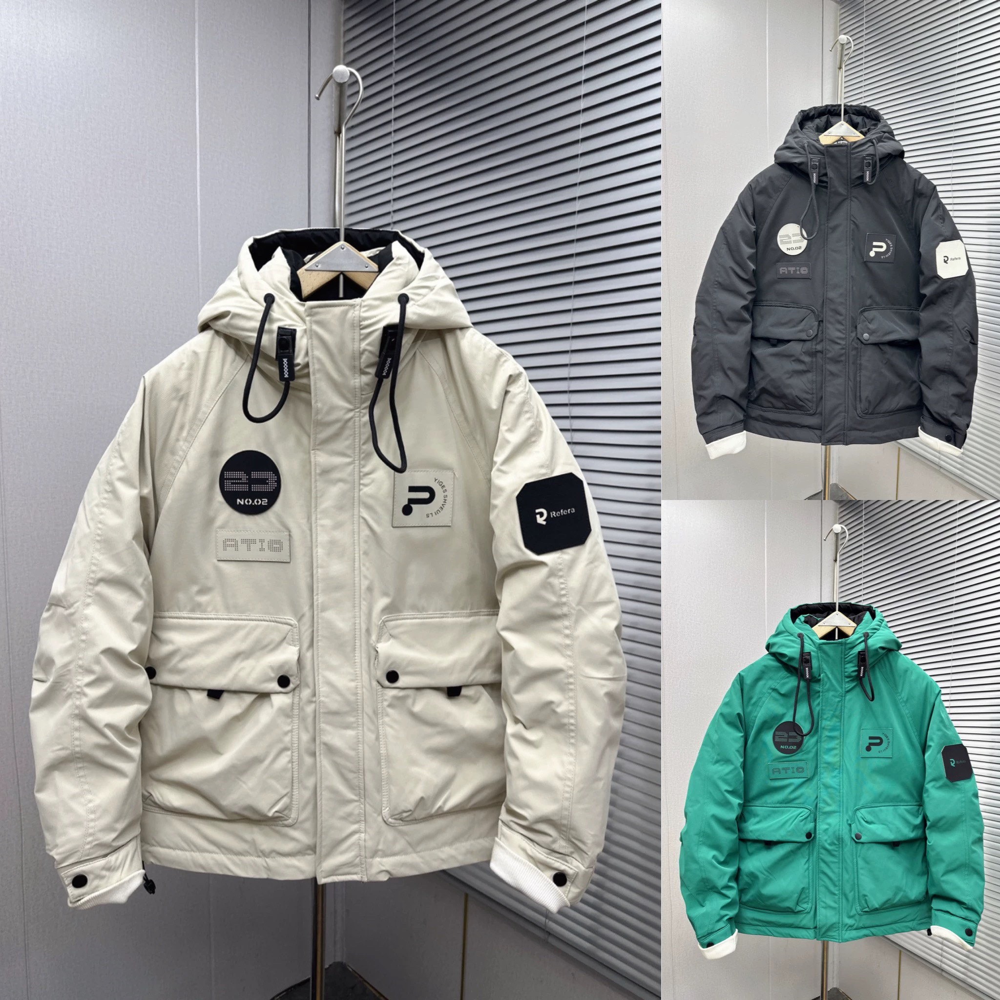 断码清仓特价工装连帽羽绒服男冬季户外冲锋衣青年加厚白鸭绒外套