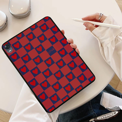 适用OPPOPad4Pro平板保护套Air2软壳Pad2定制3Pro轻薄Pad5爱心格子SE清新花女卡通潮简约单面无盖后壳