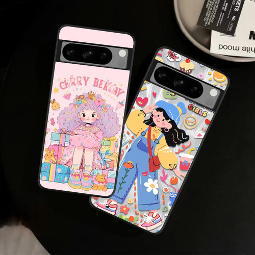 适用Google谷歌Pixel10ProXL手机壳皮纹7A彩绘9保护套6Pro多巴胺女孩卡通可爱清新轻奢爆款潮创意定制ins