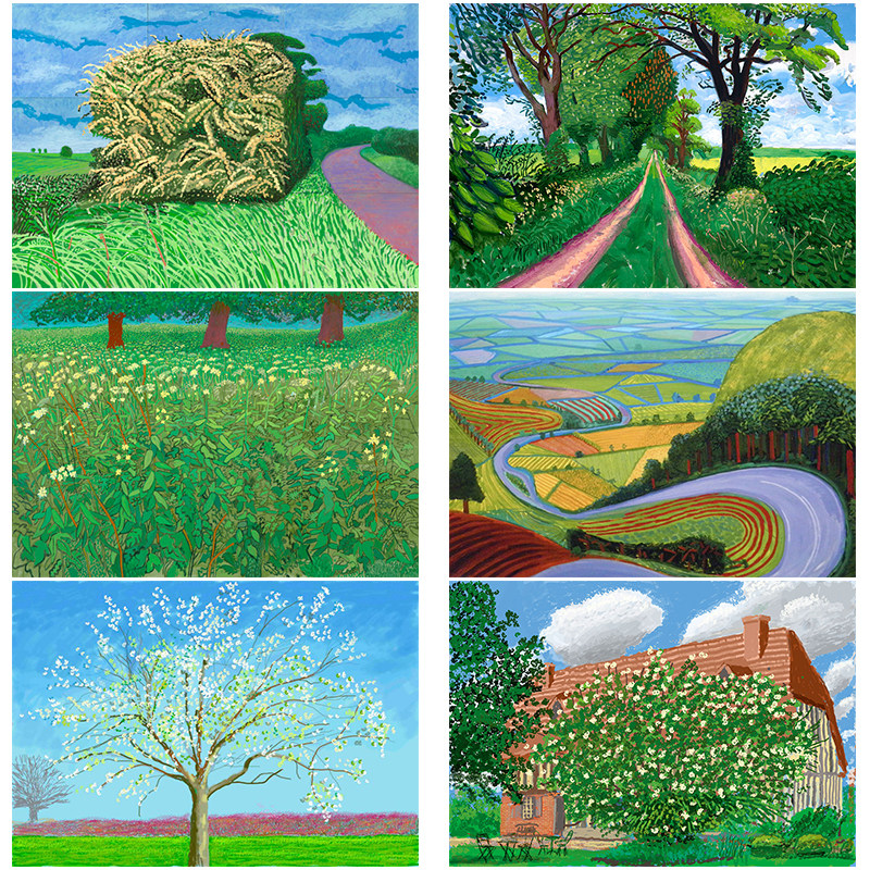 大卫霍克尼David Hockney喷绘画客厅房间挂画餐厅走廊过道墙画