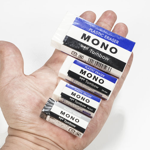 日本进口TOMBOW蜻蜓MONO橡皮超强擦除力PE-01AB03A09A超大橡皮