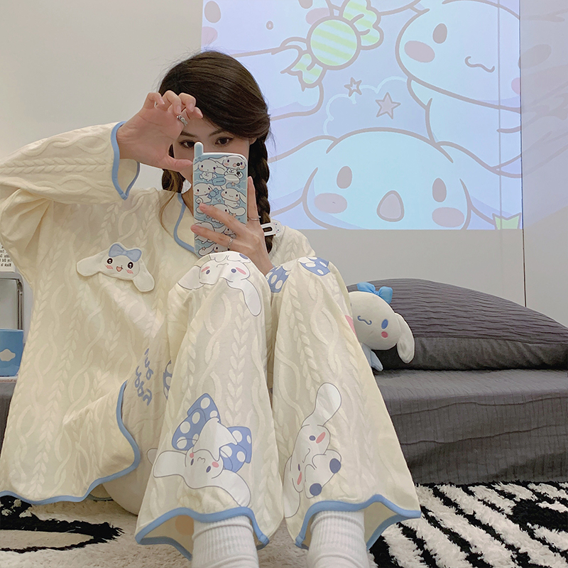 2025高档睡衣女春秋季长袖长裤冬天薄款纯棉学生套装月子家居服