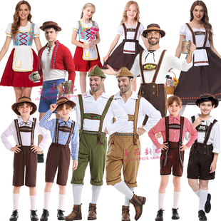 万圣节男女啤酒节演出服装 巴伐利亚传统服慕尼黑 德国啤酒服亲子装