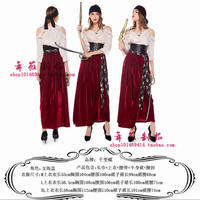 Halloween costume party cosplay Caribbean female pirate costume, pirate costume, adult Captain Jack Sparrow costume thumbnail 3