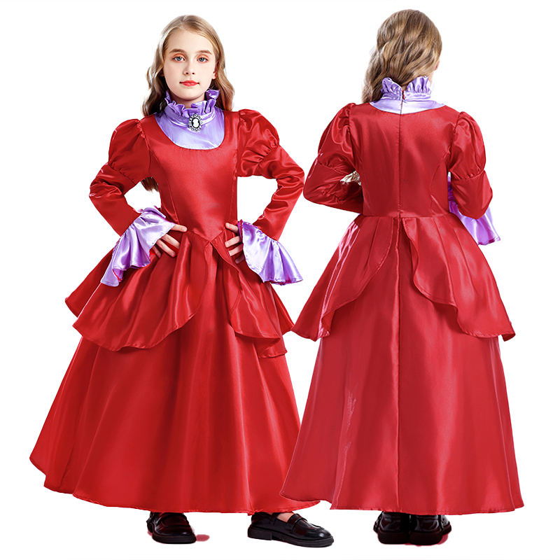 万圣节 后妈茶话会新款儿童话故事宫廷连衣裙 灰姑娘舞台演出服装