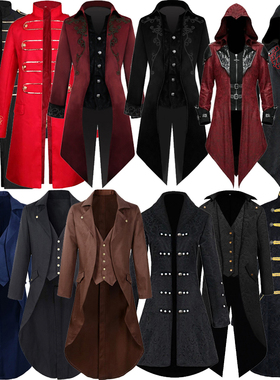 欧式宫廷男装复古燕尾服中世纪哥特式万圣节吸血鬼装贵族王子礼服