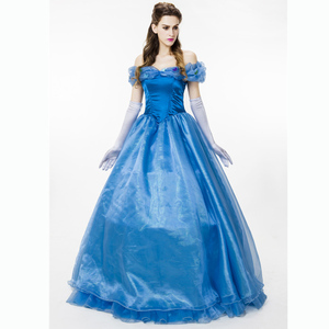 万圣节迪士尼化装舞会 灰姑娘 辛德瑞拉蓝色华丽礼服 cosplay女装