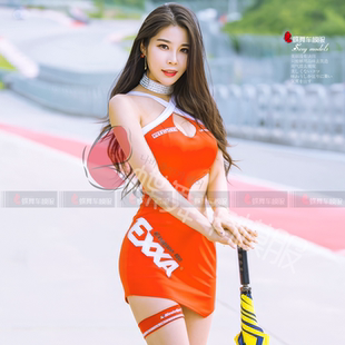 蝶舞性感车模服改装 女定制印字 车展车展活动赛车女郎短裙模特服装