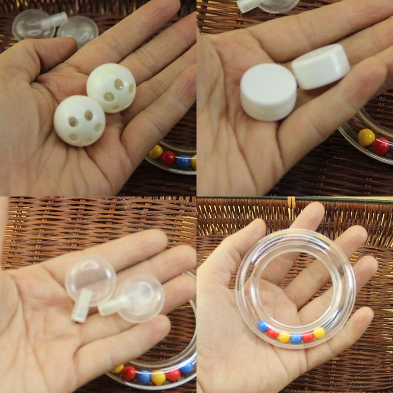 手工DIY材料配件塑料玩具配件内置铃铛哔哔响球响盒圆球摇铃BB叫