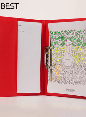 康百签约夹BS702协议夹 高档合同夹 文件夹 会议夹 黑皮单弹力夹