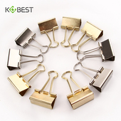 康百金色夹子大号长尾夹试卷夹小号燕尾夹文件票据夹办公文具用品