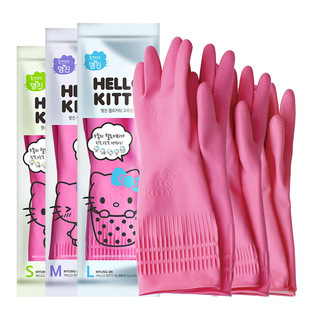 韩国乳胶手套厨房洗碗耐用 家务防水 洗衣服打扫卫生薄款