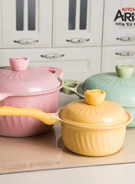 姜妍同款韩国arisu陶瓷不粘锅汤锅家用双耳煲汤煮锅电磁炉燃气