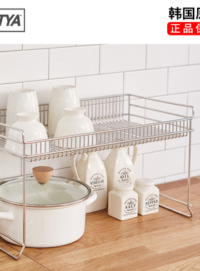 韩国原装进口VATYA不锈钢置物架厨房用品碗筷沥水架收纳架烤箱架