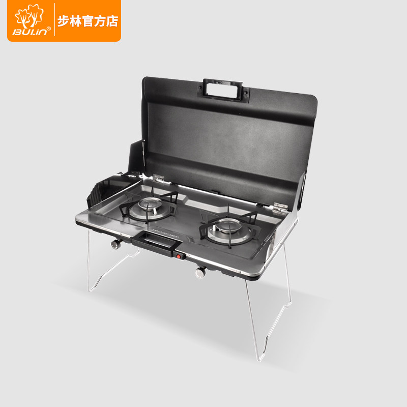 步林户外炉头便携式双灶台野外炉野餐炉具/焚火架