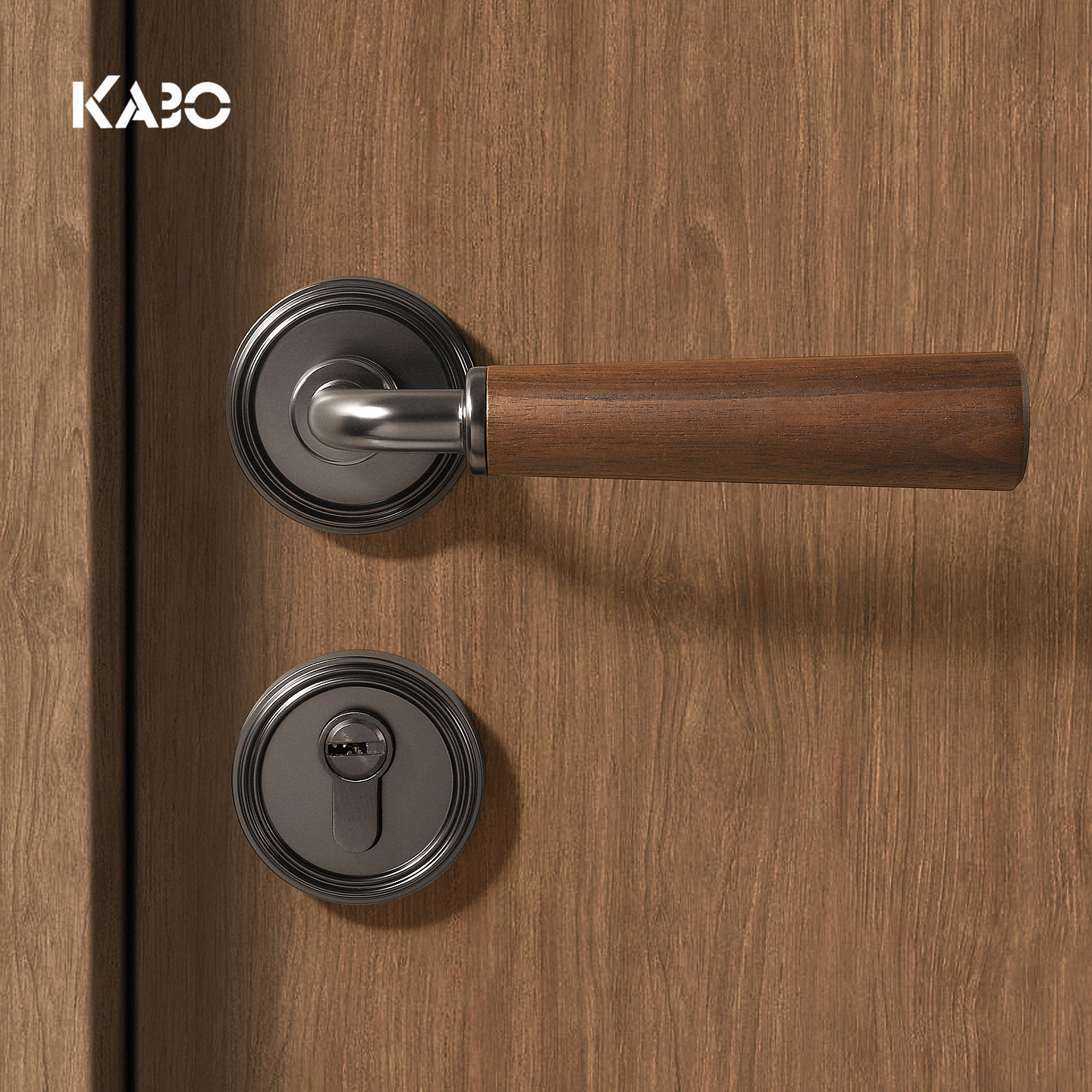 温润胡桃木   磁吸静音锁