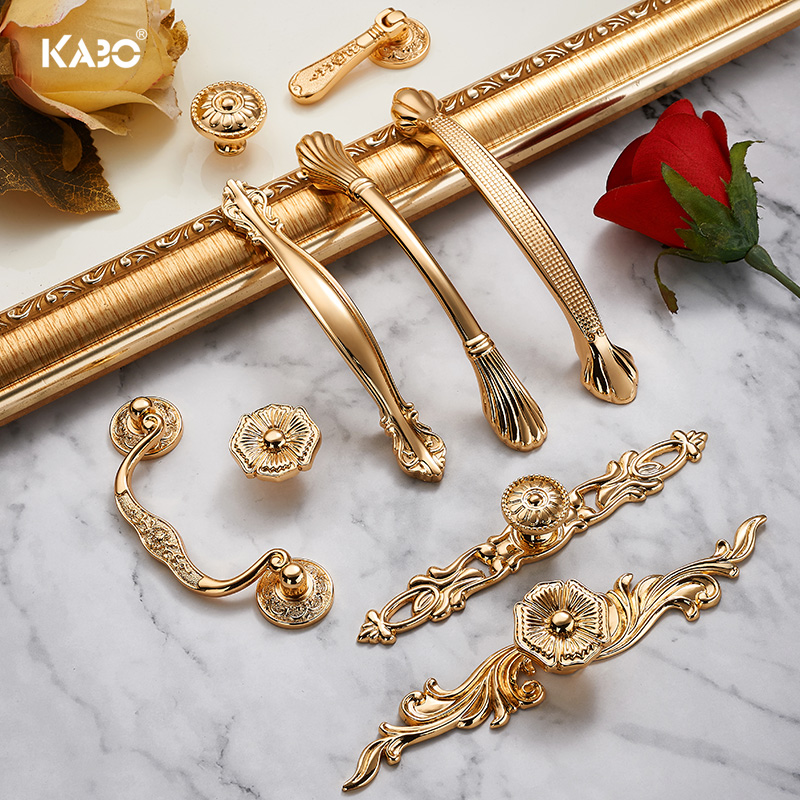 KABO真金色拉手柜门抽屉单孔欧式