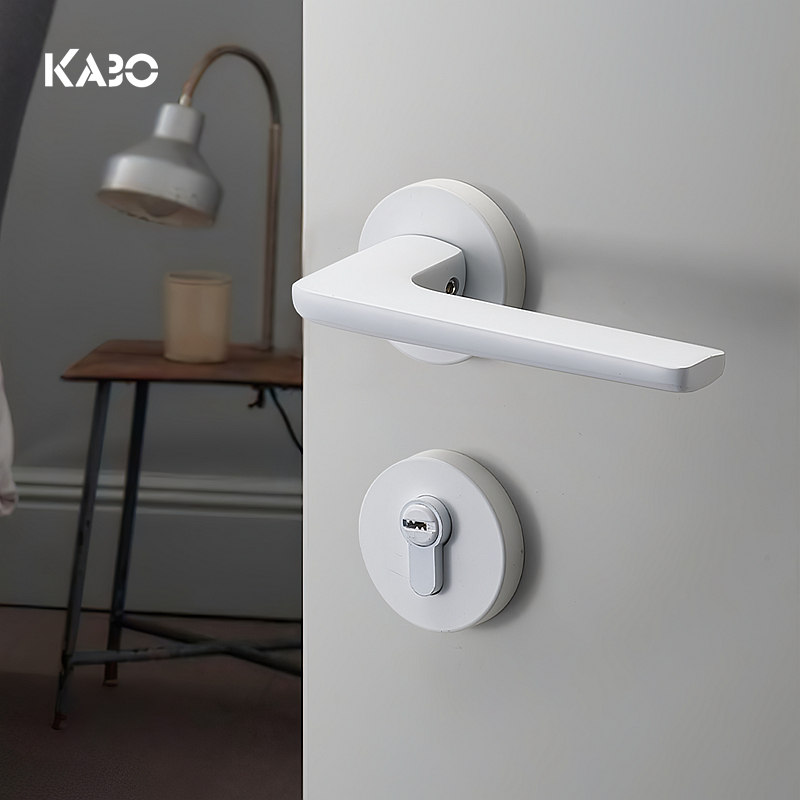 德国KABO白色分体门锁磁吸静音