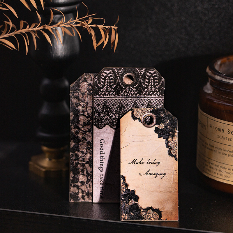 美好的一天硬卡贴纸 标签手作馆系列 咖啡复古diy场景手帐素材包