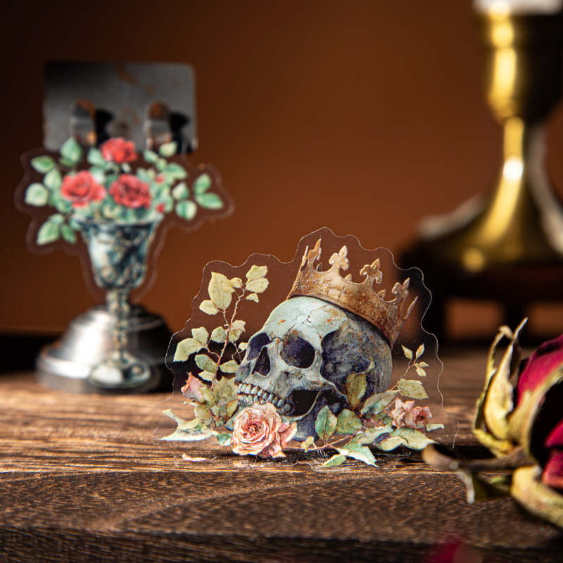 美好的一天PET贴纸包 玫瑰的思念系列 暗黑哥特风DIY手帐素材贴纸