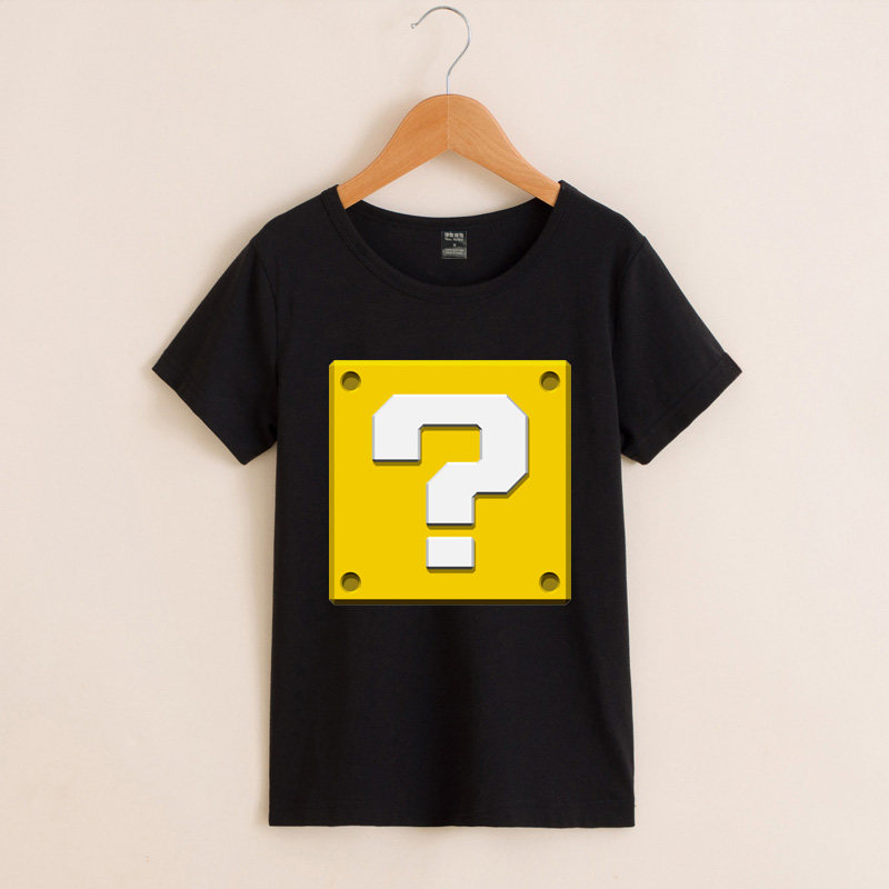小孩春夏款游戏砖块宝箱体恤女短袖衣服超级玛丽韩版男童童装T恤