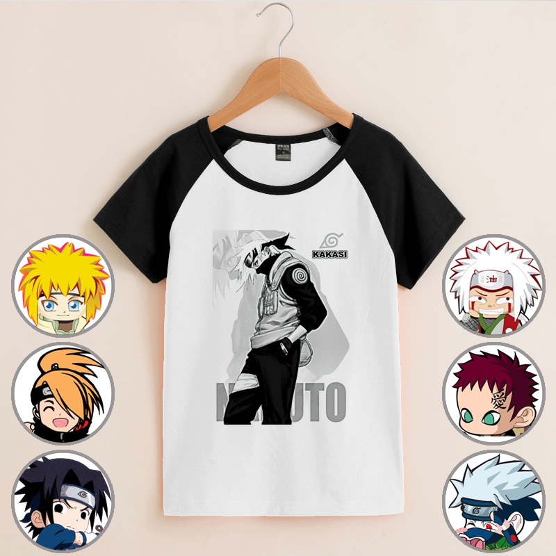 超火半截袖中大童火影忍者联名周边t恤旗木卡卡西衣服短袖夏童装t