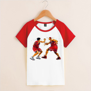 童装儿童夏灌篮高手篮球飞人流川枫樱木花道中大童男孩短袖t恤