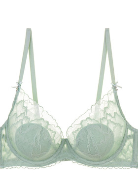 EVES夏娃的诱惑内衣女大胸显小蕾丝超薄上托大码性感文胸V2205114