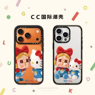 对视哭娃Kitty猫适用iphone17手机壳16promax苹果15pro磁吸MagSafe透明14plus亚克力13卡通可爱12少女闺蜜