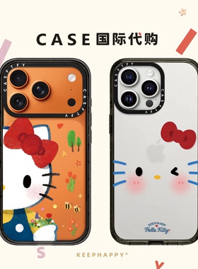 涂鸦水彩大脸Kitty猫适用iphone17手机壳16promax苹果15pro透明MagSafe磁吸14plus日韩ins可爱13卡通Air