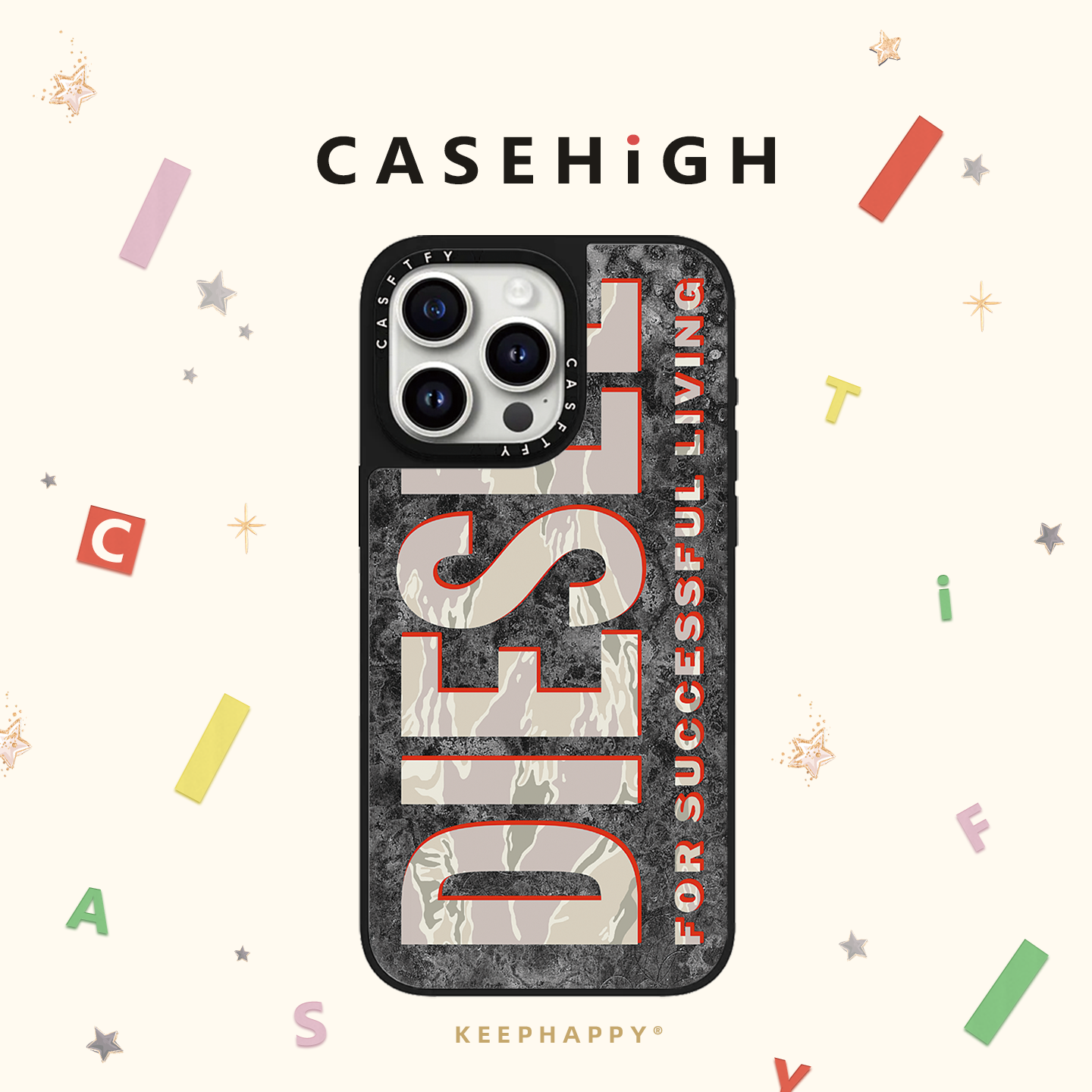 CASE联名潮牌DIESEL大理石纹涂鸦英文适用iphone16手机壳17promax苹果15pro磁吸MagSafe镜面14小众13情侣12