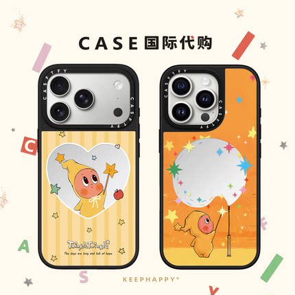 爱心烟花星星人适用iphone17手机壳16promax苹果15pro镜面MagSafe磁吸14plus日韩ins可爱13卡通Air/12