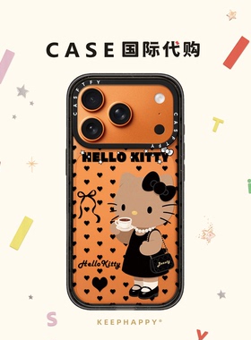 爱心小香风黑皮Kitty猫适用iphone17手机壳16promax苹果15pro磁吸MagSafe透明14plus时尚13日韩Air女12