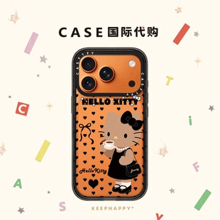 爱心小香风黑皮Kitty猫适用iphone17手机壳16promax苹果15pro磁吸MagSafe透明14plus时尚13日韩Air女12