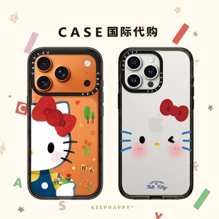 涂鸦水彩大脸Kitty猫适用iphone17手机壳16promax苹果15pro透明MagSafe磁吸14plus日韩ins可爱13卡通Air