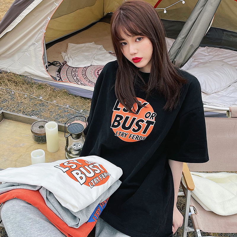 New Korean Short Sleeve T-Shirt printed with cool letters