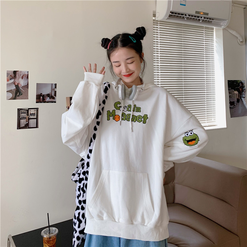 Real shot embroidered bodysuit, Hong Kong chic long sleeve T-shirt, women's College style coat