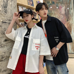 Real shot of summer Japanese Short Sleeve couple's shirt