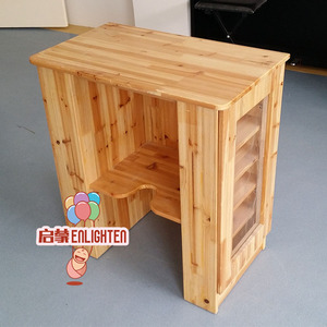 幼儿园茶杯柜儿童茶水杯架收纳架实木茶水桶柜单面40格杉木口杯架