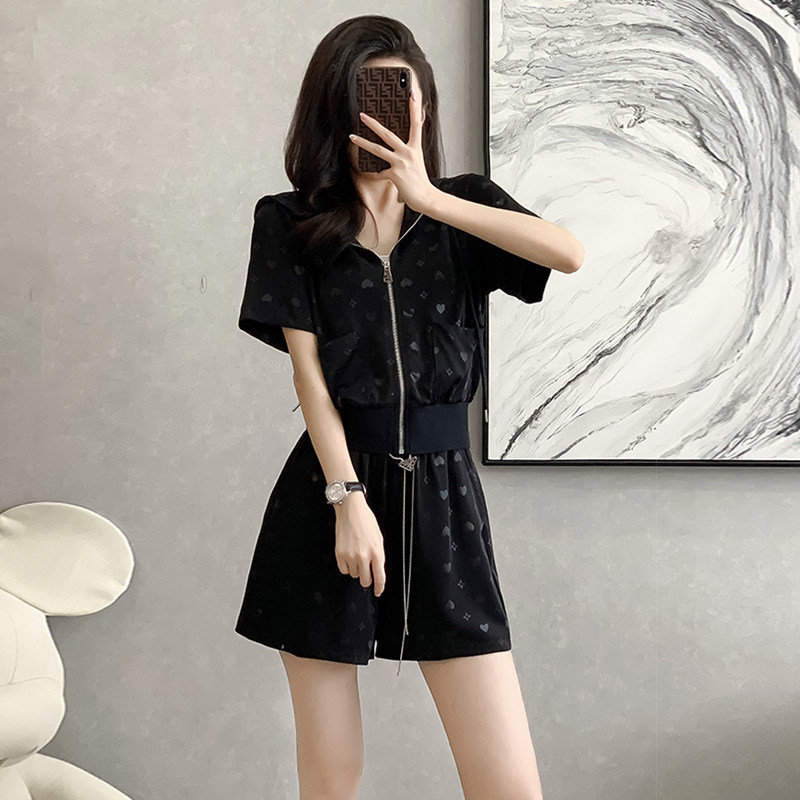欧货休闲运动套装女短裤两件套
