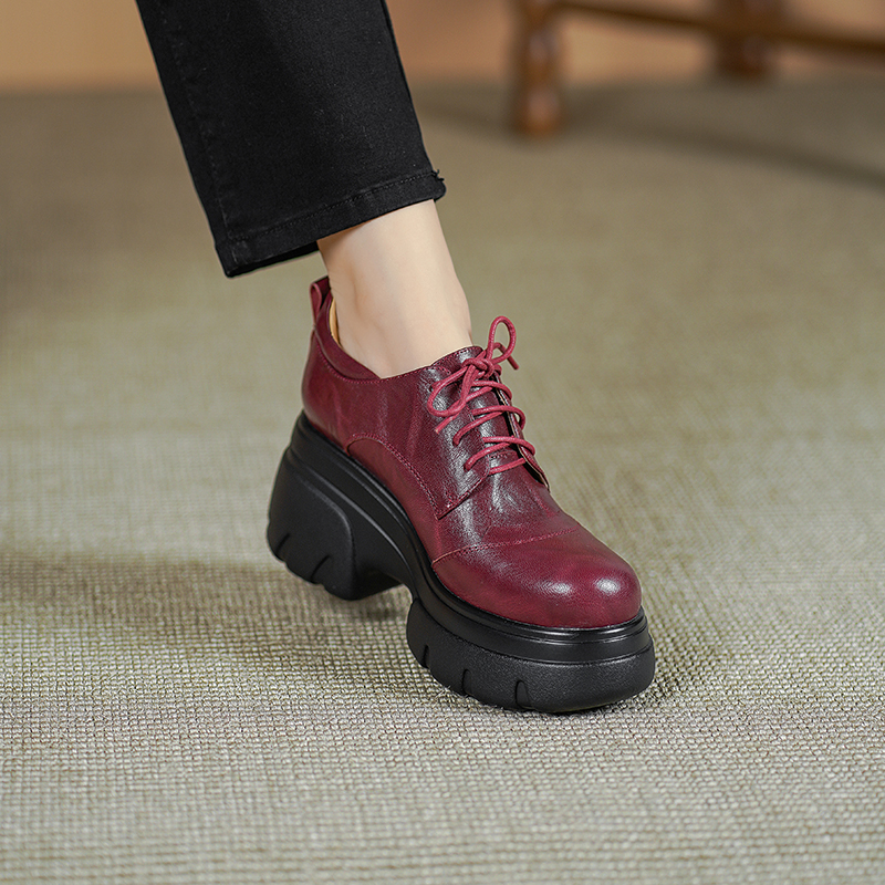 8.5cm厚底乐福鞋新款英伦单鞋